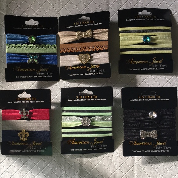 American Jewel Hair Ties Accessories - 3 In 1 American Jewel Hair Ties NWT